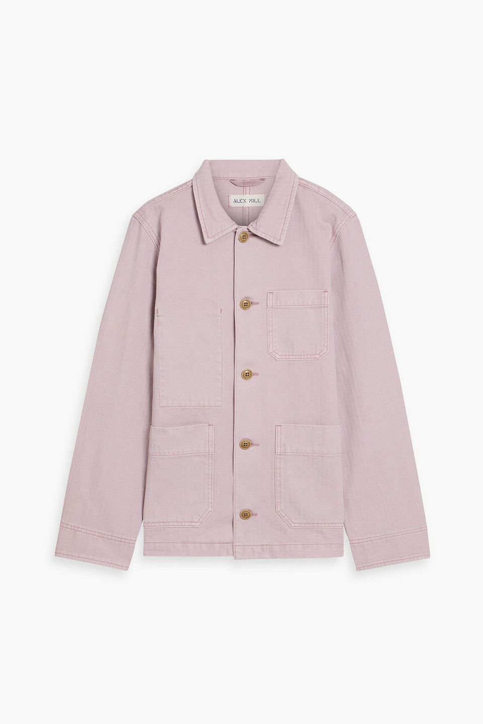 Alex Mill Britt Herringbone Cotton Jacket In Purple