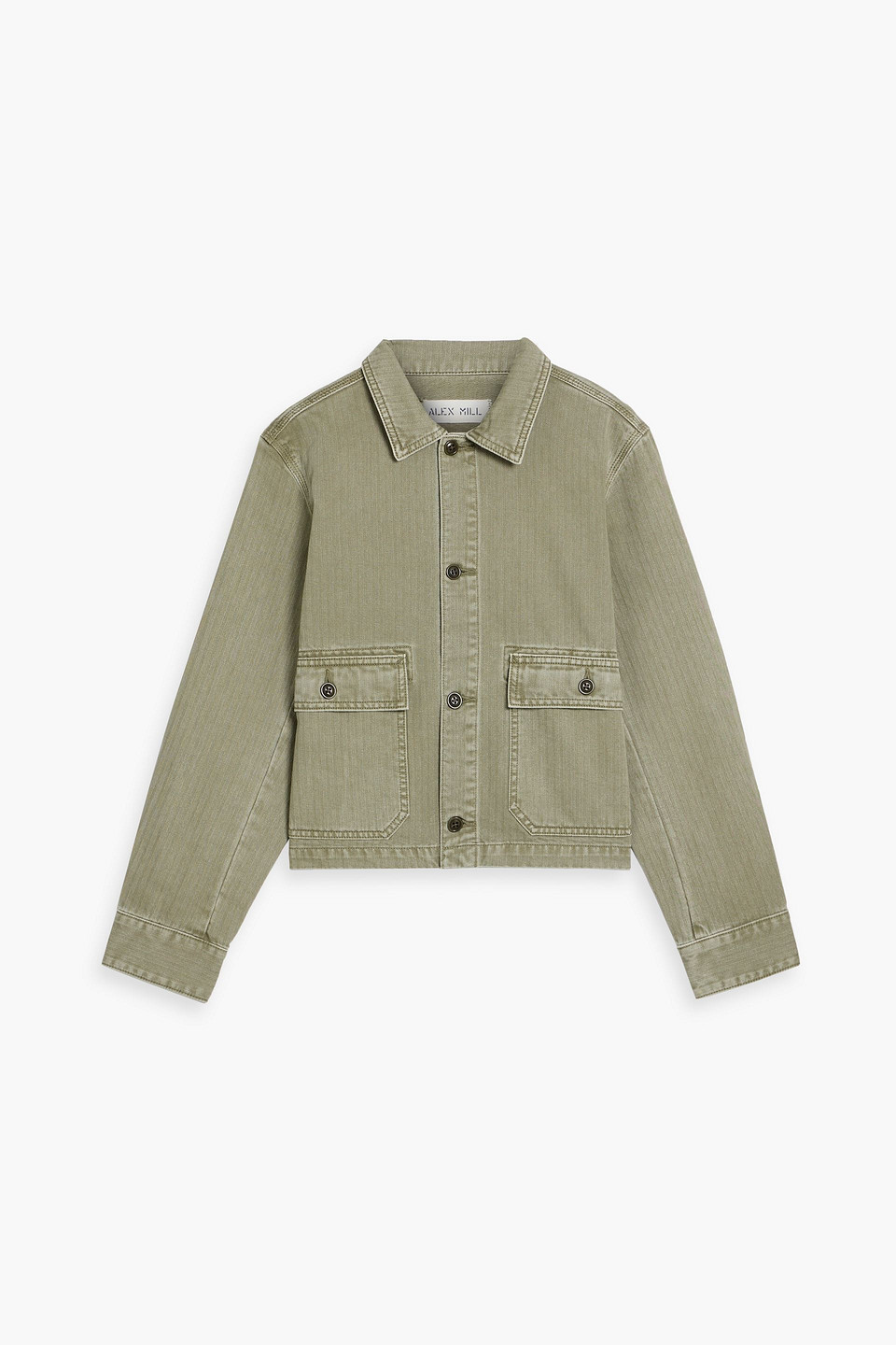 Alex Mill Marfa Herringbone Cotton Jacket In Green
