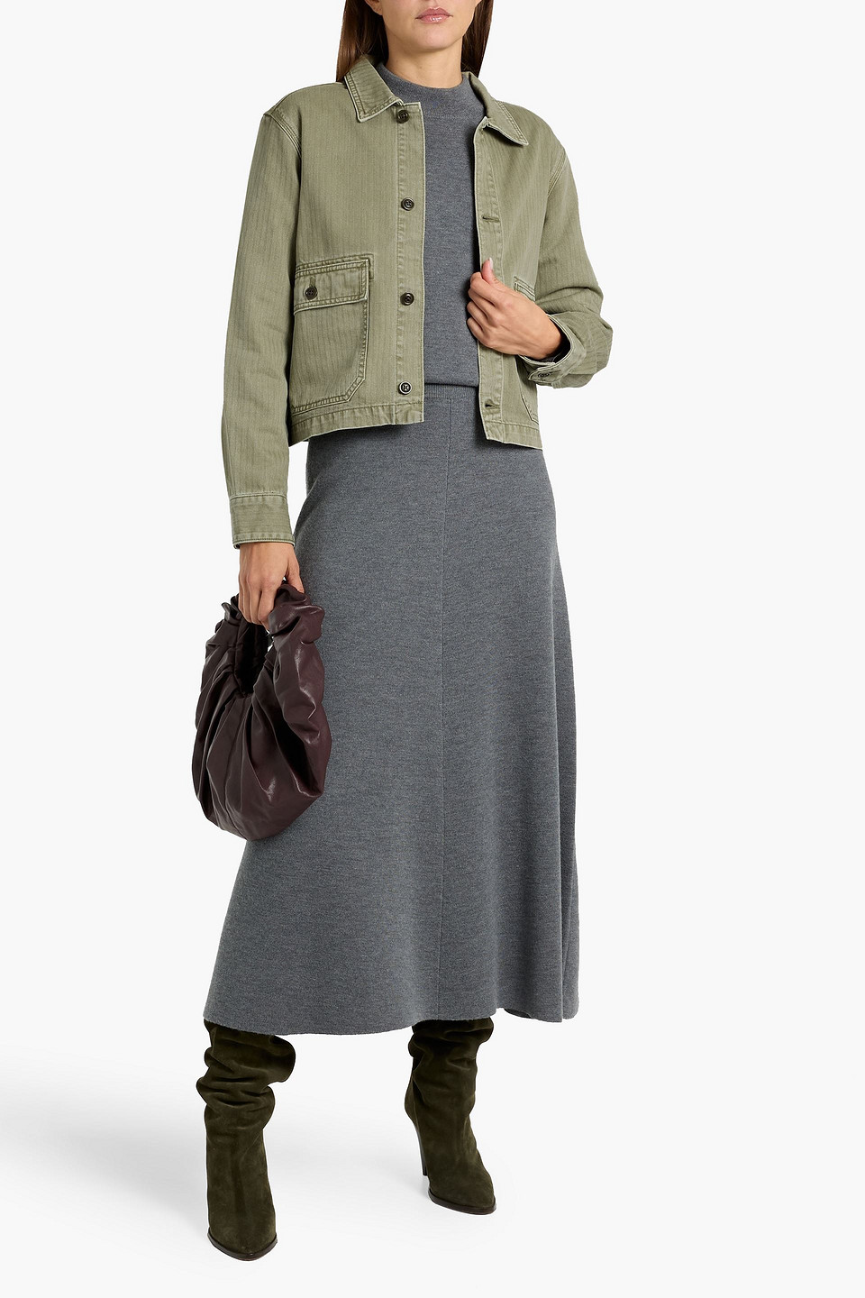 Alex Mill Marfa Herringbone Cotton Jacket In Green