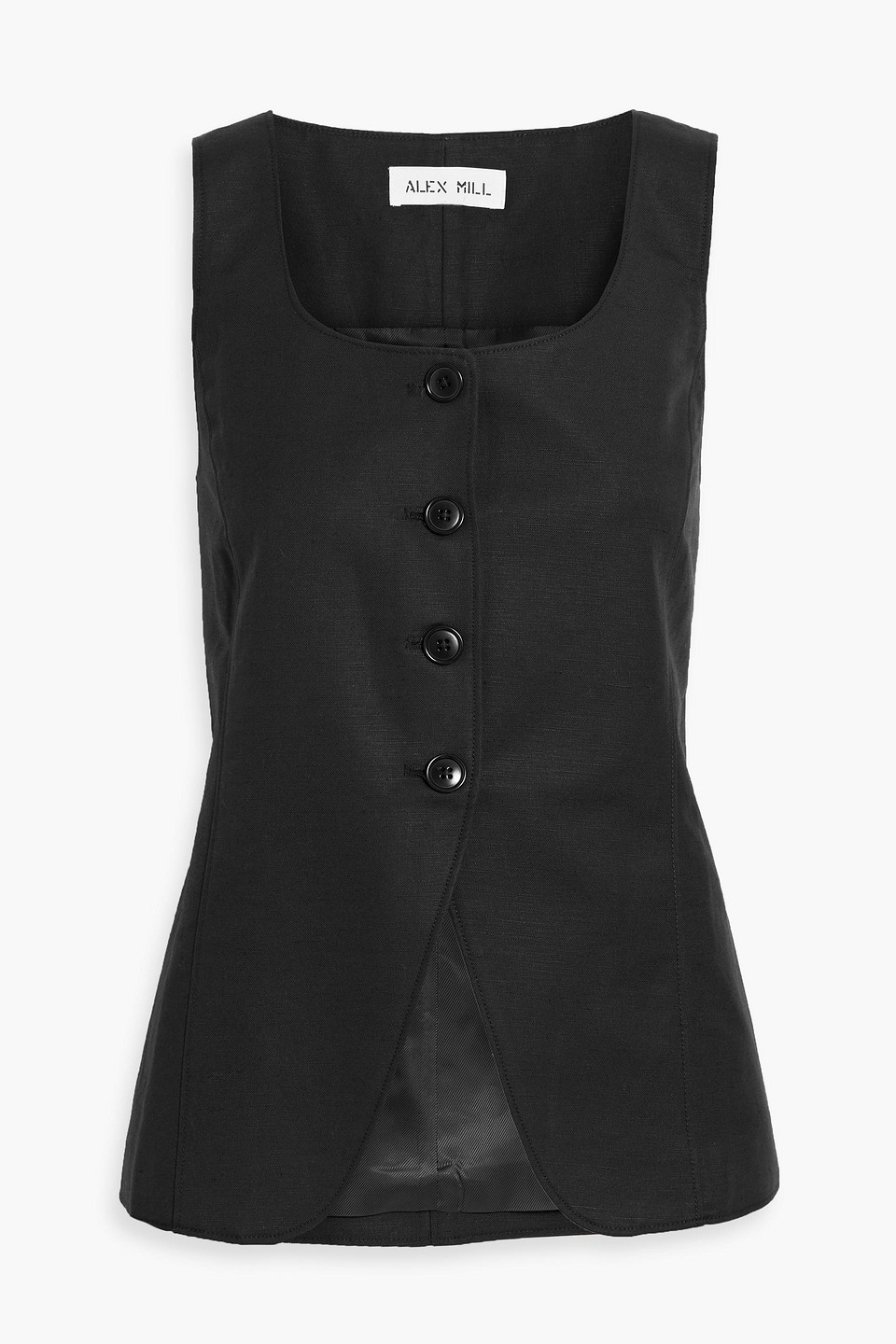 Alex Mill Soho Linen And Cotton-blend Vest In Black