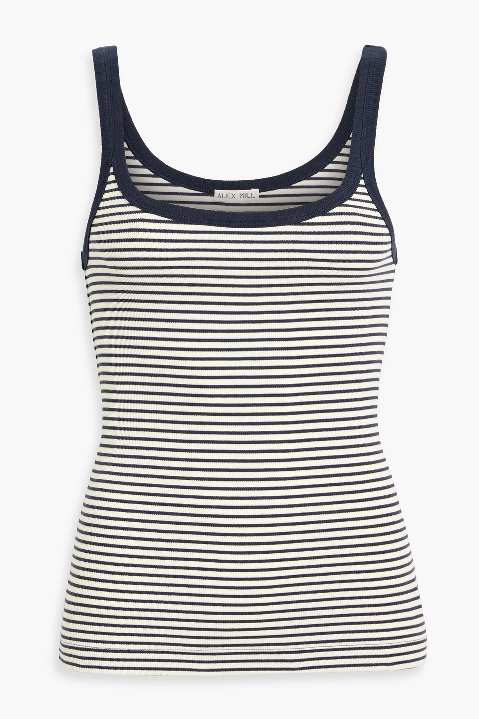 alex mill - striped cotton-blend jersey tank - blue - xl