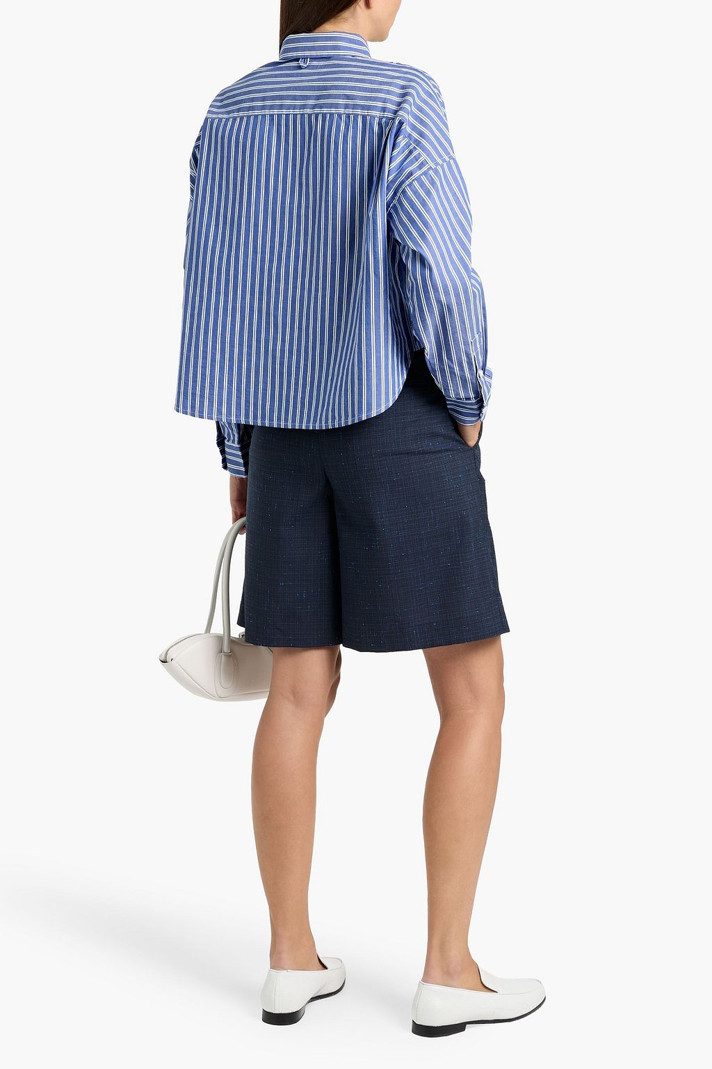 ALEX MILL Jo cropped striped cotton Oxford shirt