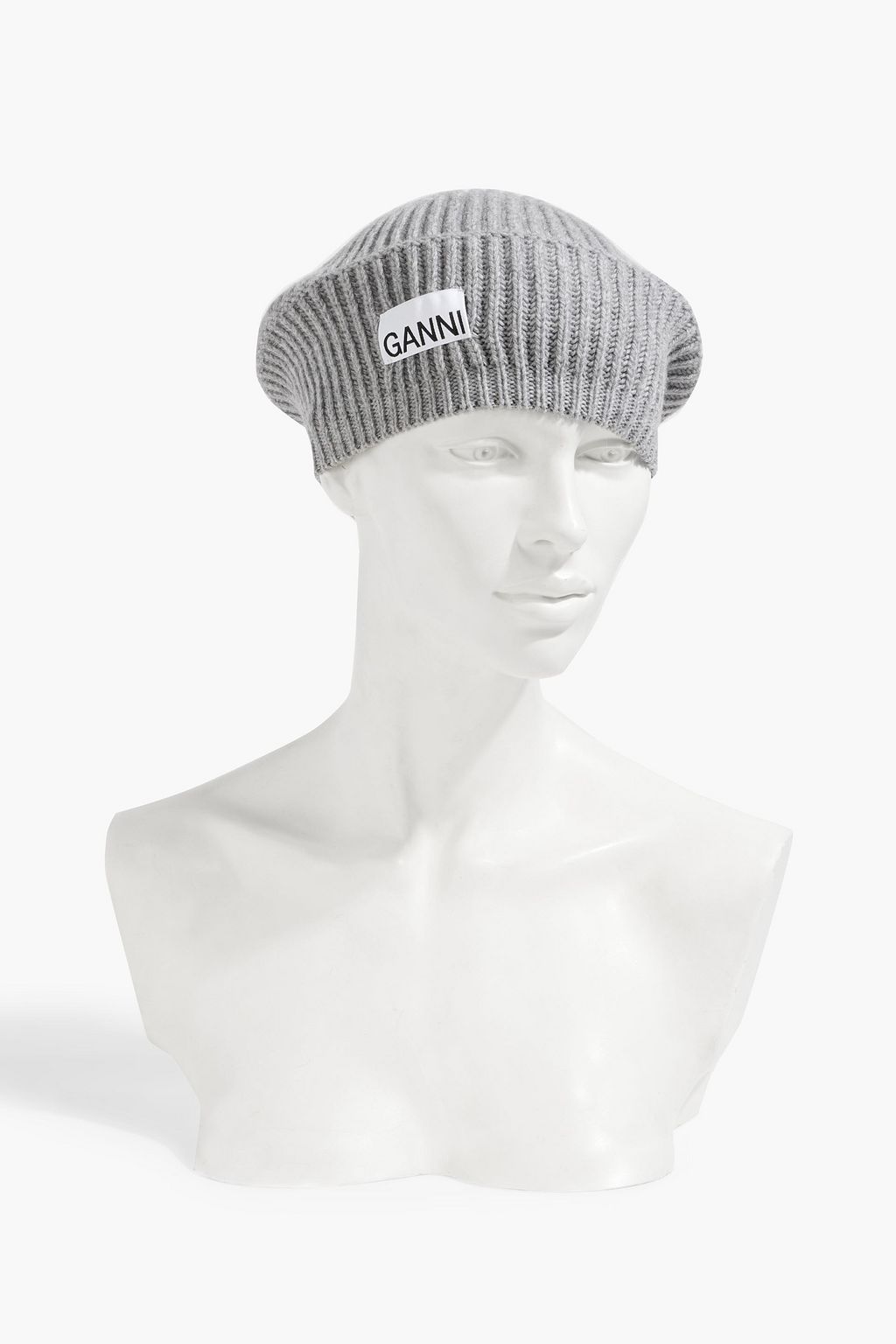 GANNI Ribbed-knit beret