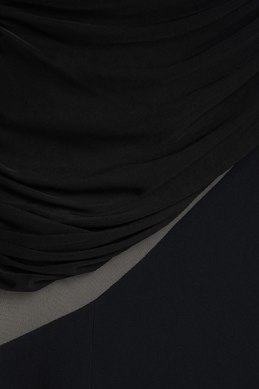 DAVID KOMA Draped tulle-trimmed cady gown