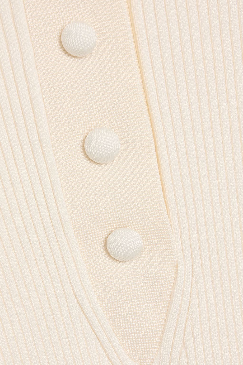 ZIMMERMANN Ribbed-knit polo shirt