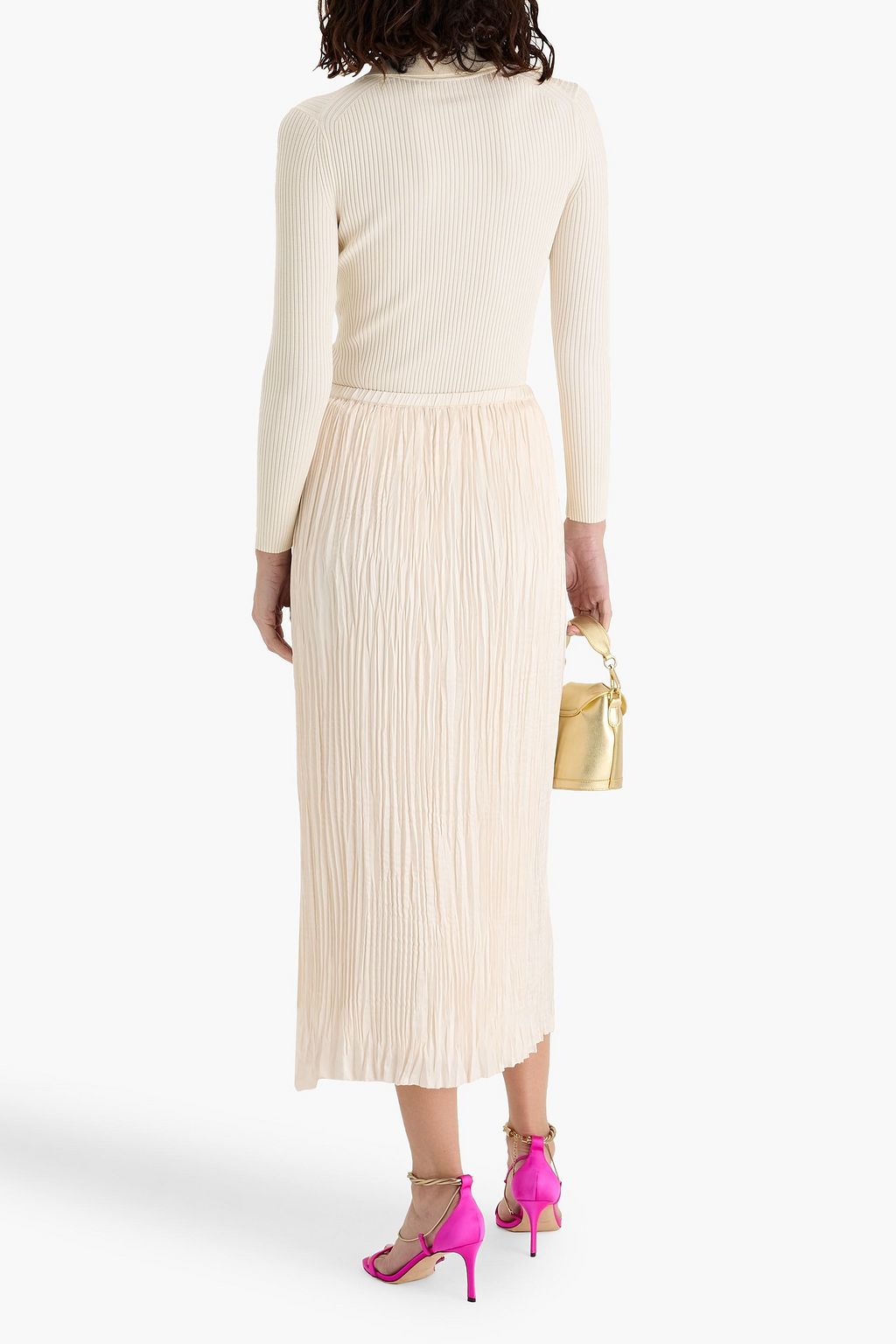 ZIMMERMANN Ribbed-knit polo shirt