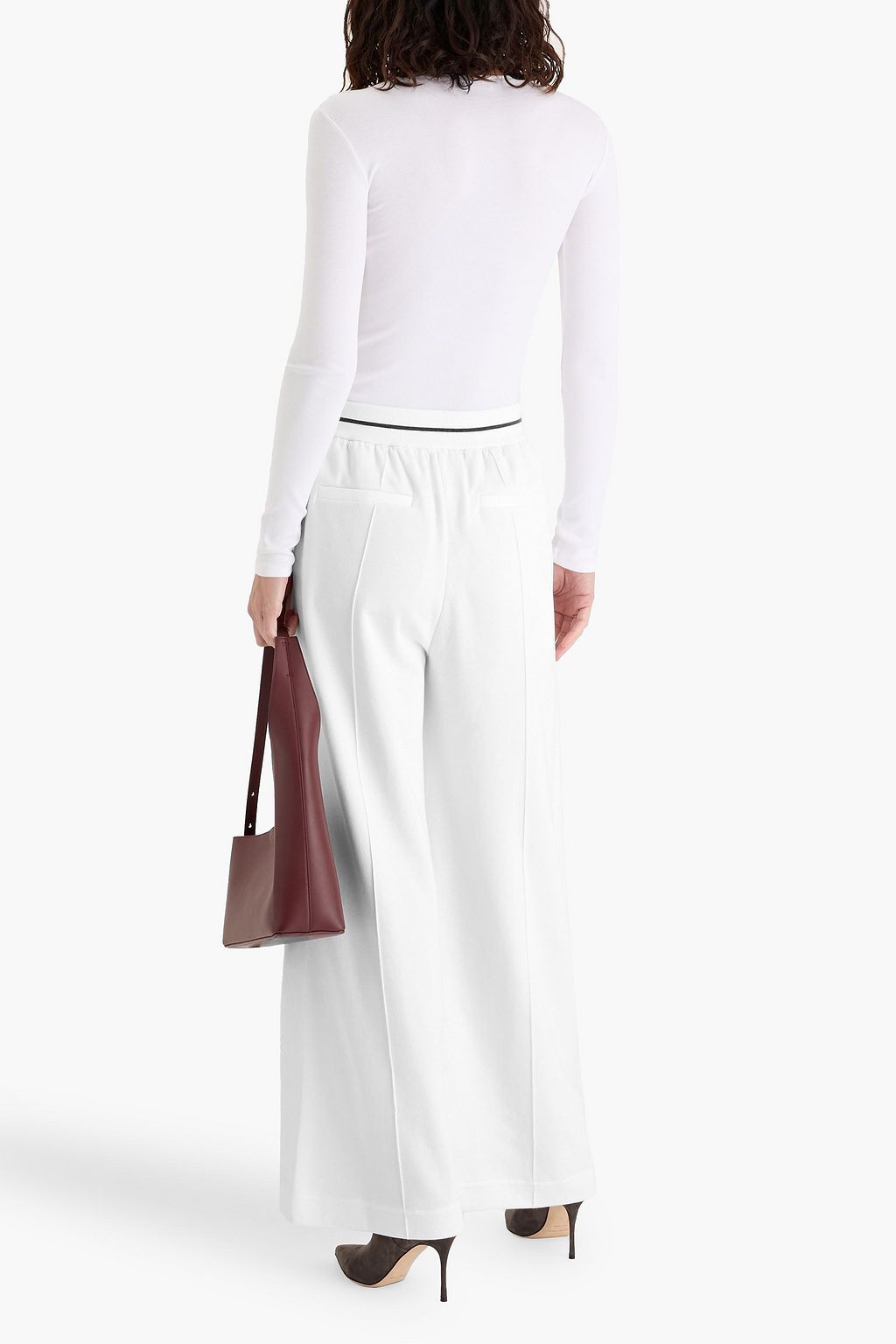 BRUNELLO CUCINELLI Cotton-blend jersey wide-leg pants