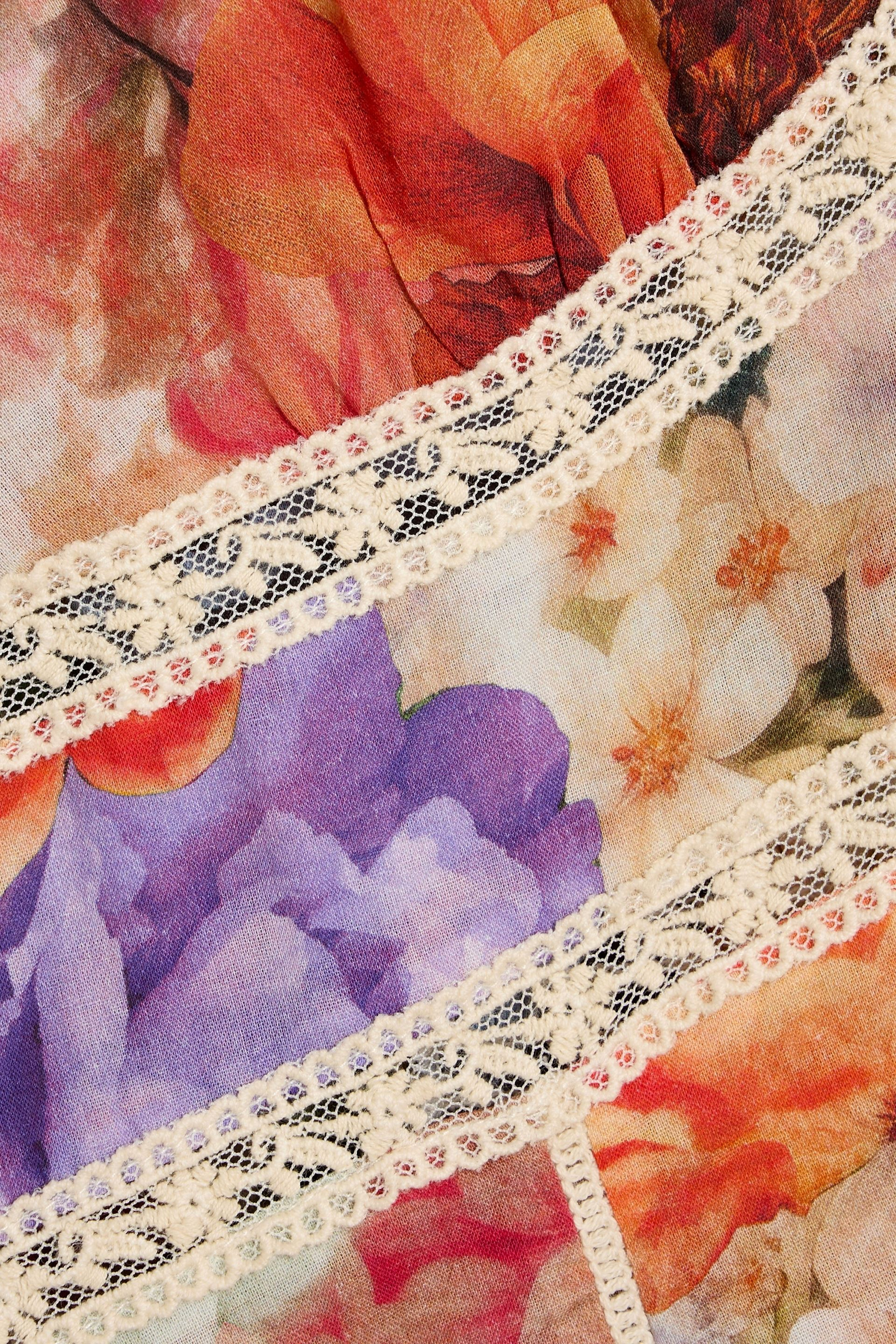 alice + olivia Rose floral-print cotton mini dress