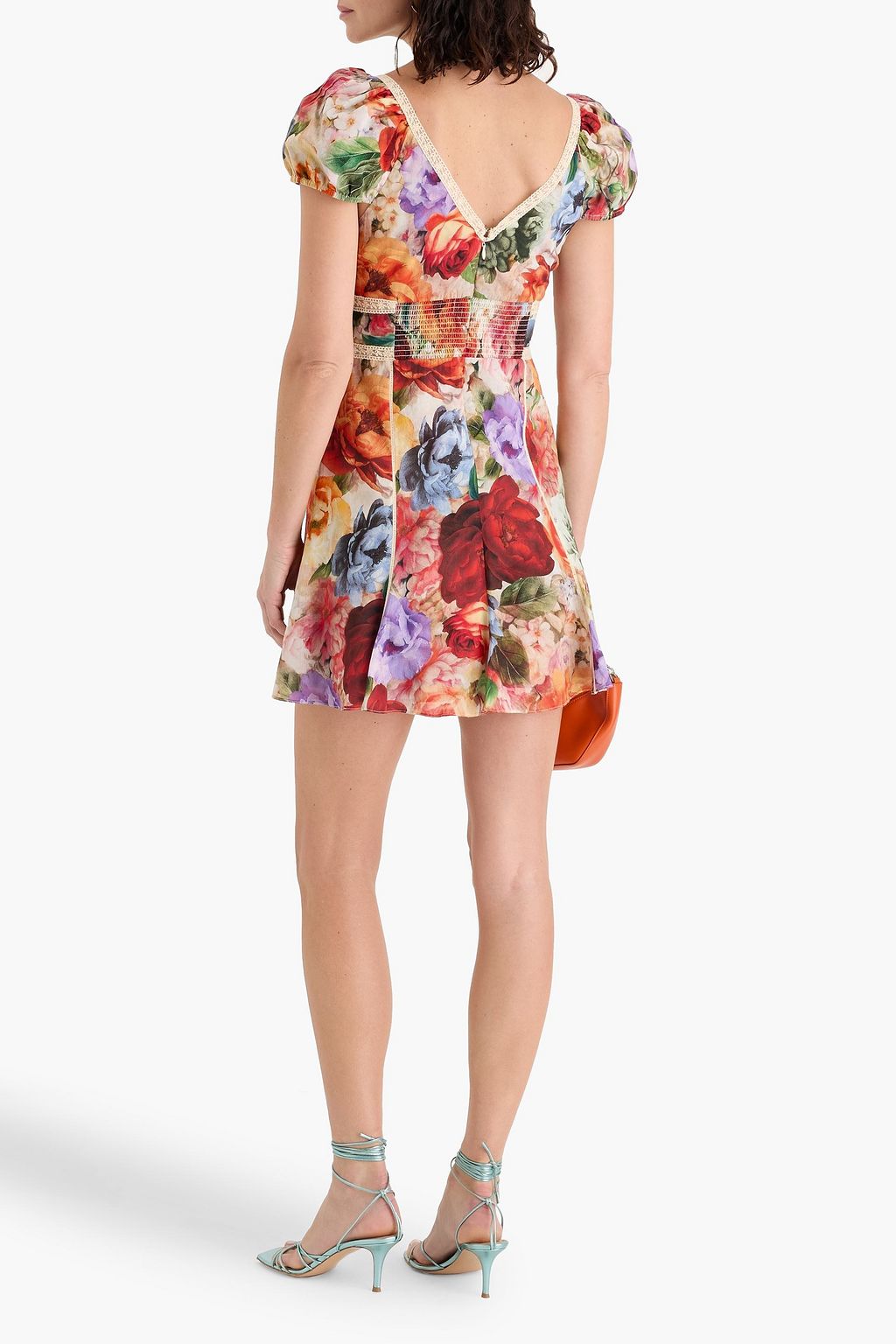 ALICE + OLIVIA Rose floral-print cotton mini dress