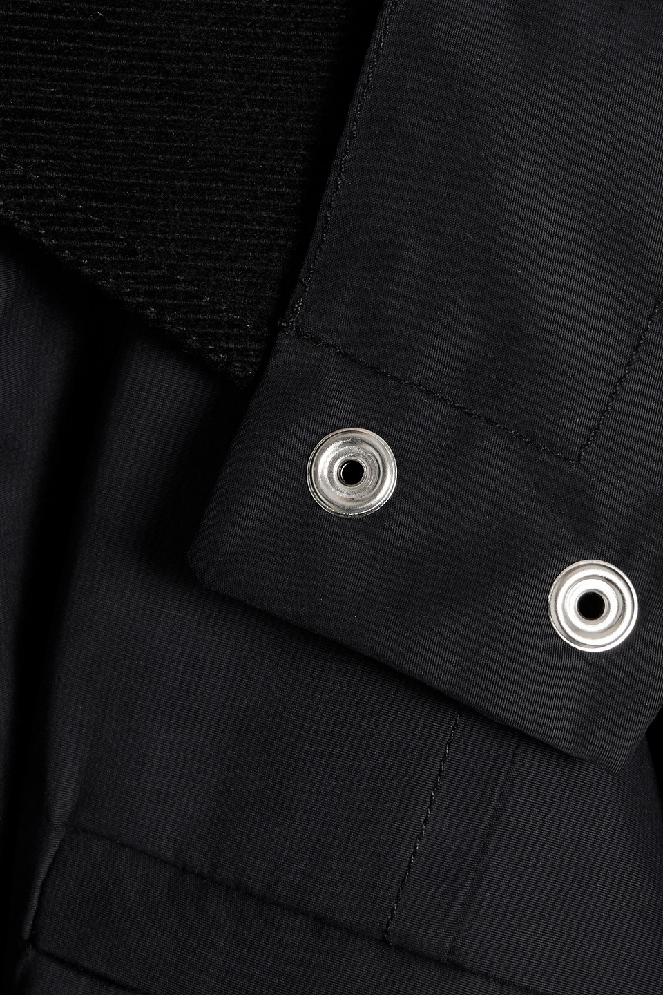 Alex Mill Kenzie Corduroy-trimmed Cotton-blend Hooded Jacket In Black