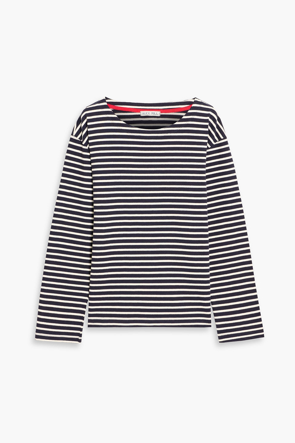 Alex Mill Emily Striped Cotton-jersey Top In Multi