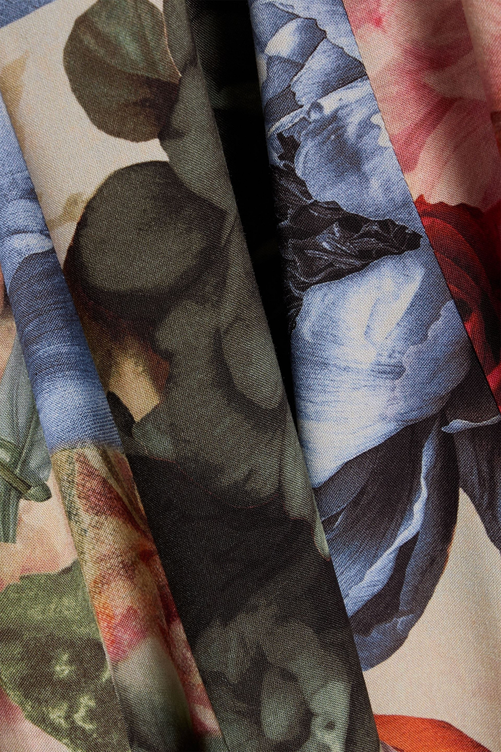 alice + olivia Jeanette pleated floral-print crepe de chine midi dress