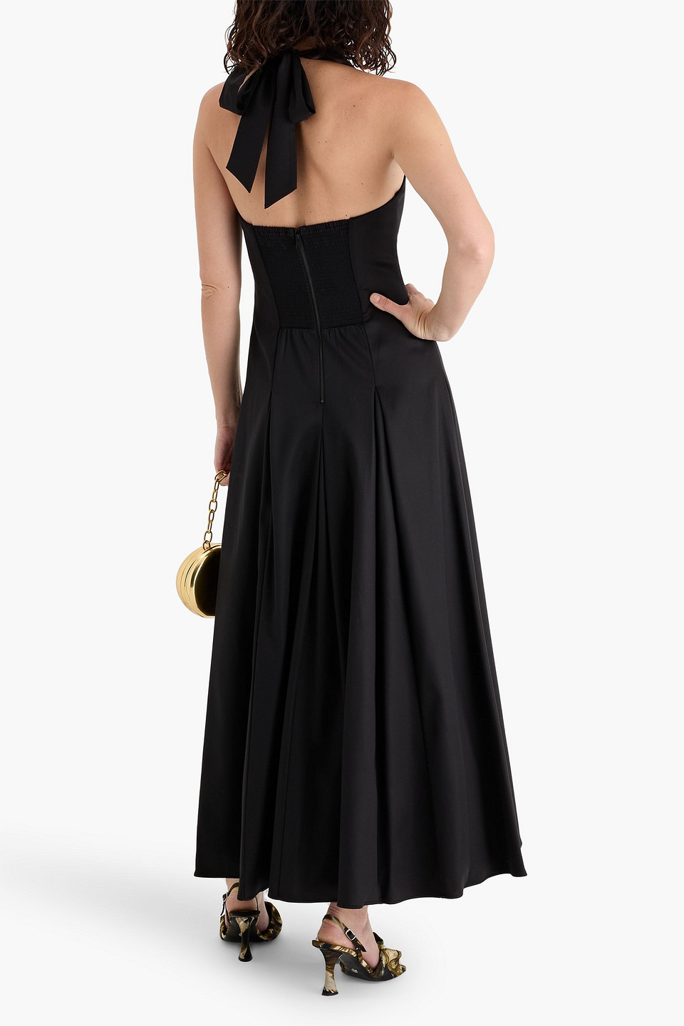 Alice And Olivia Isabelle Crepe Maxi Dress In Black