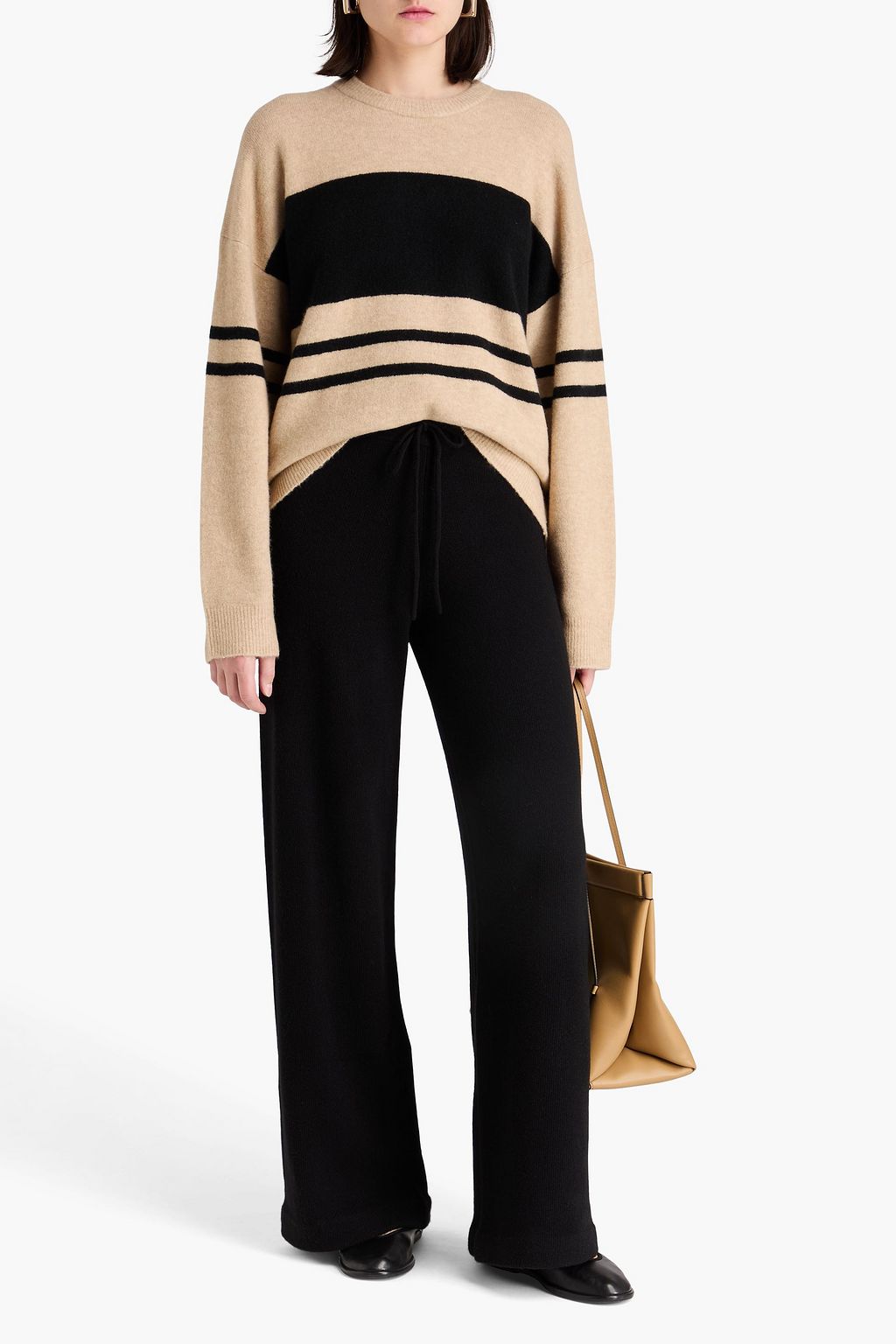 THEORY Wool and cashmere-blend track pants