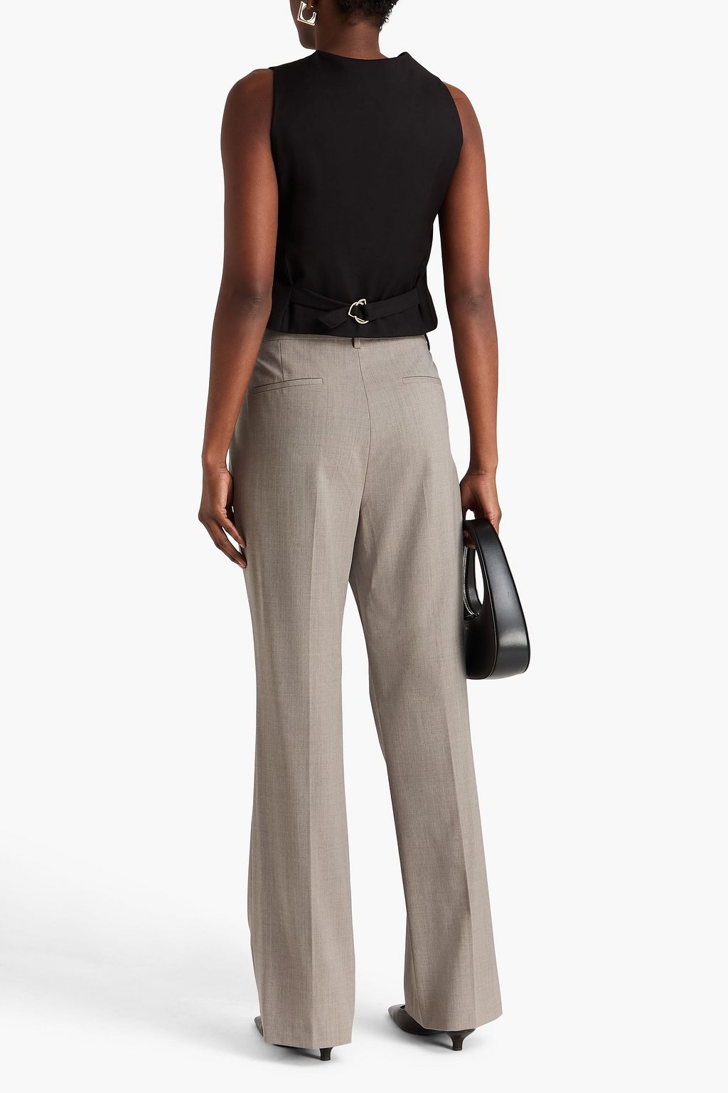 THEORY Wool-blend crepe straight-leg pants