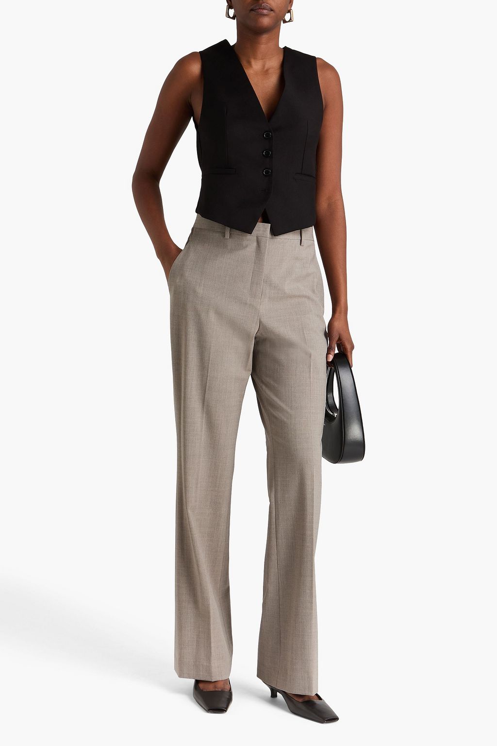 THEORY Wool-blend crepe straight-leg pants