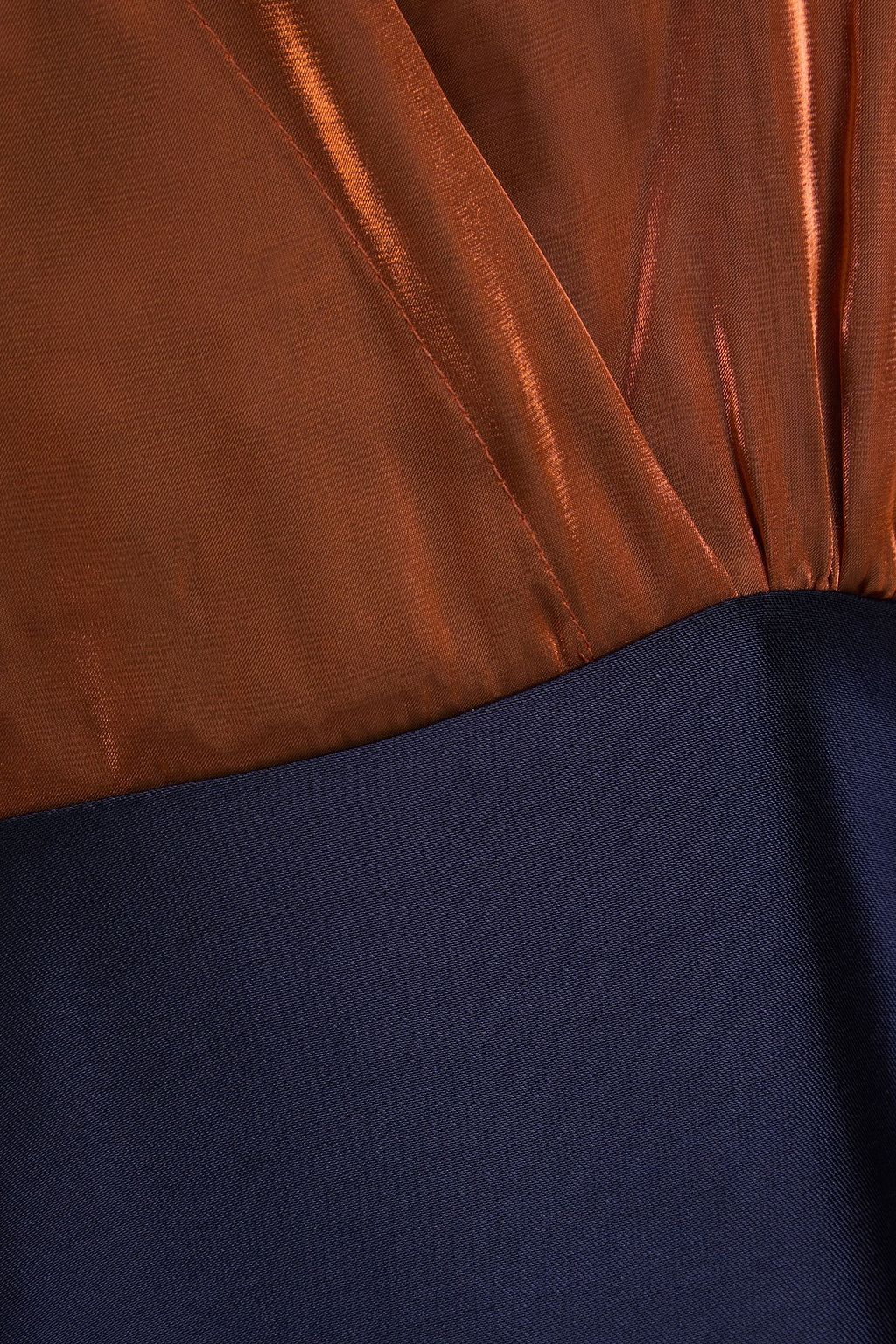 STAUD Shubert two-tone twill and organza maxi dress