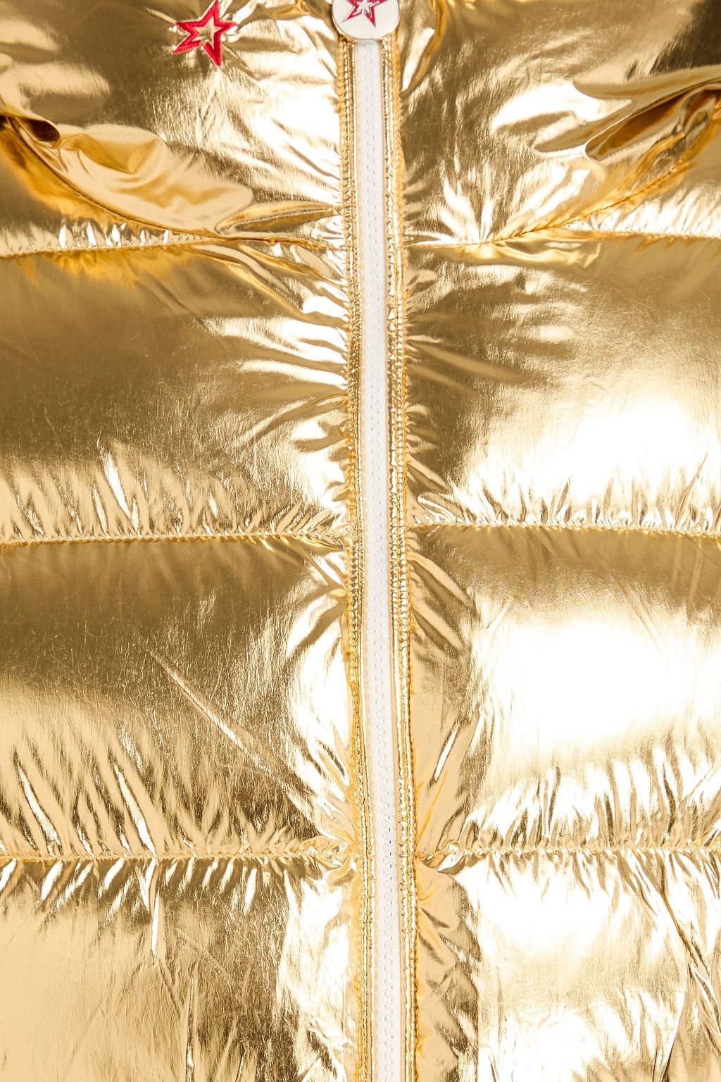 PERFECT MOMENT Metallic quilted shell hooded ski jacket