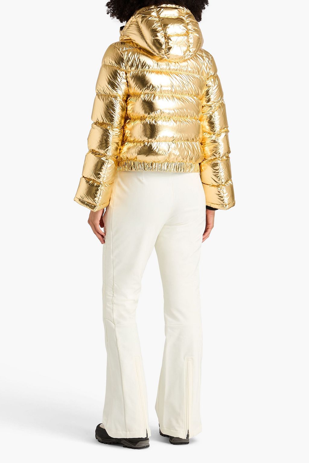 PERFECT MOMENT Metallic quilted shell hooded ski jacket