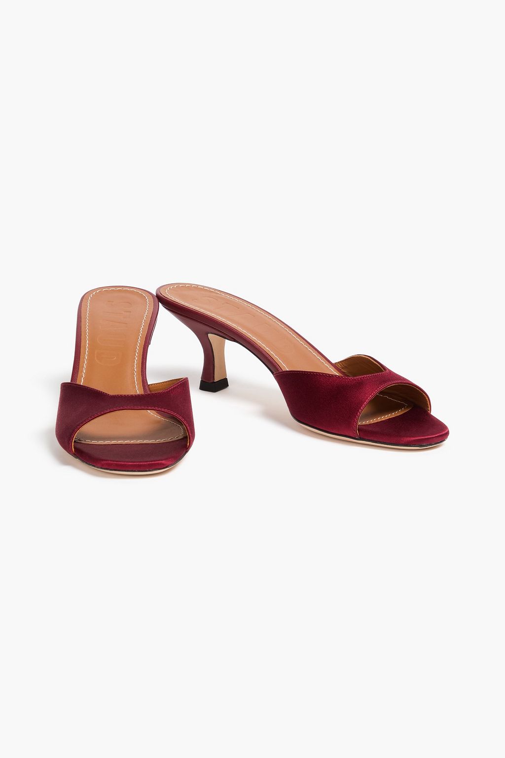 STAUD Brigitte satin mules