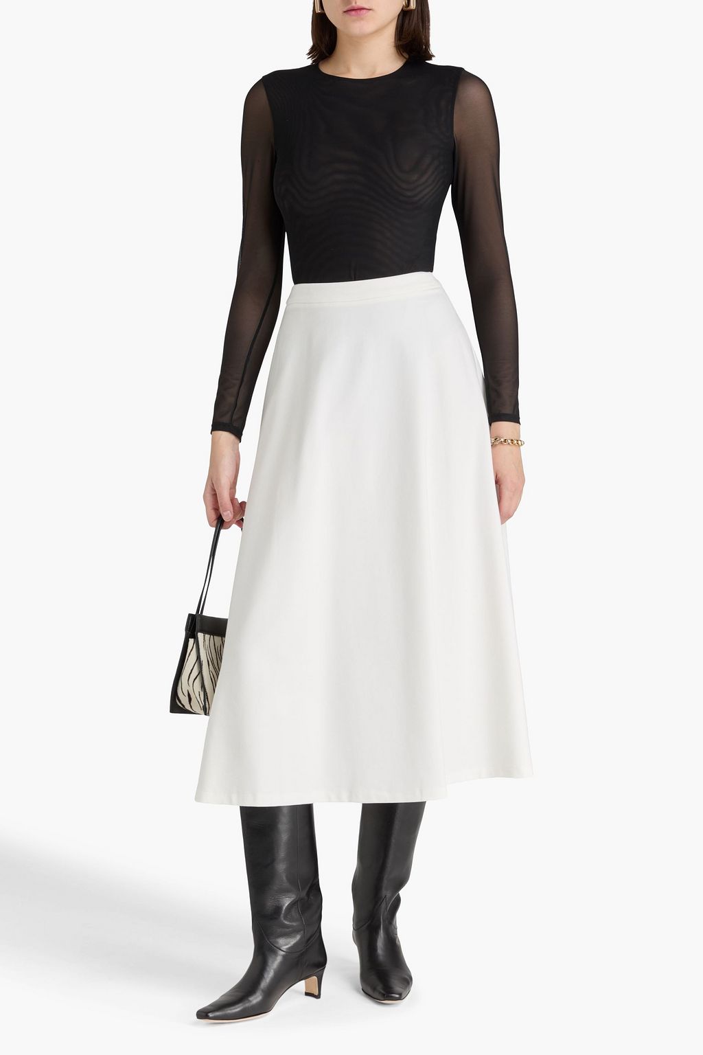 STAUD Lighthouse ponte midi skirt