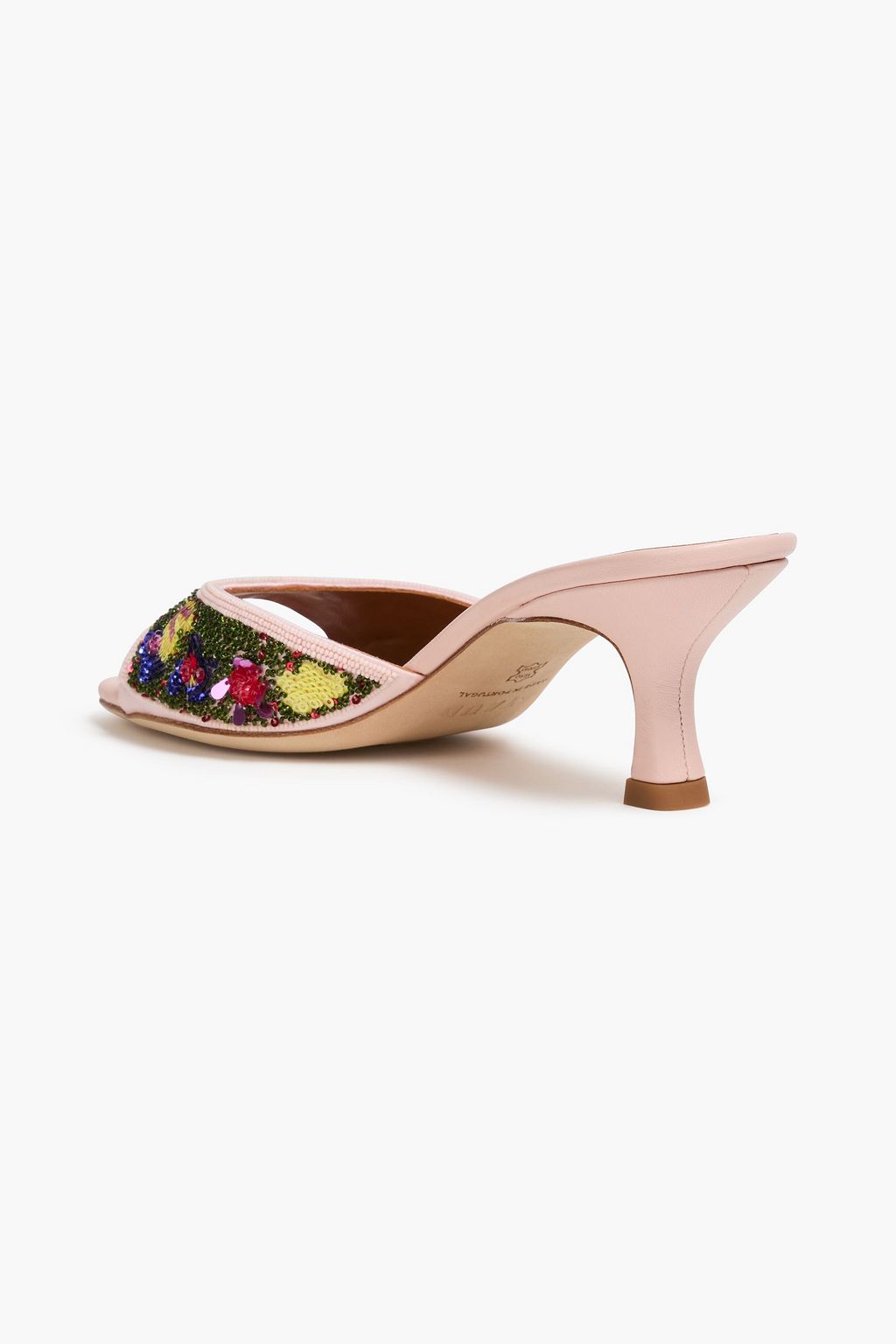 STAUD Brigitte embellished satin mules