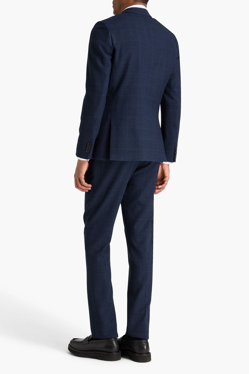  Paul Smith - Checked Wool-blend Tweed Suit - Blue - Us 40 