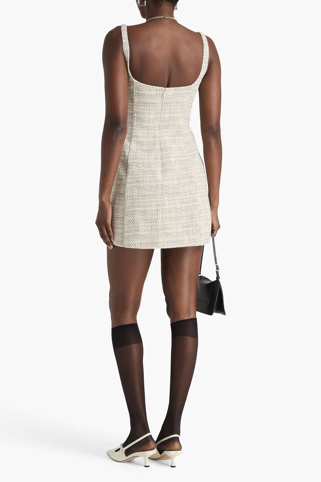 STAUD Edie cotton-tweed mini dress