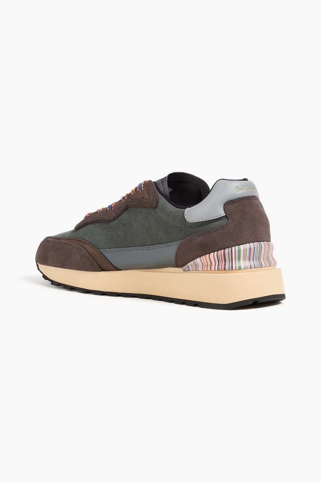 PAUL SMITH Aston pebbled-leather and suede sneakers
