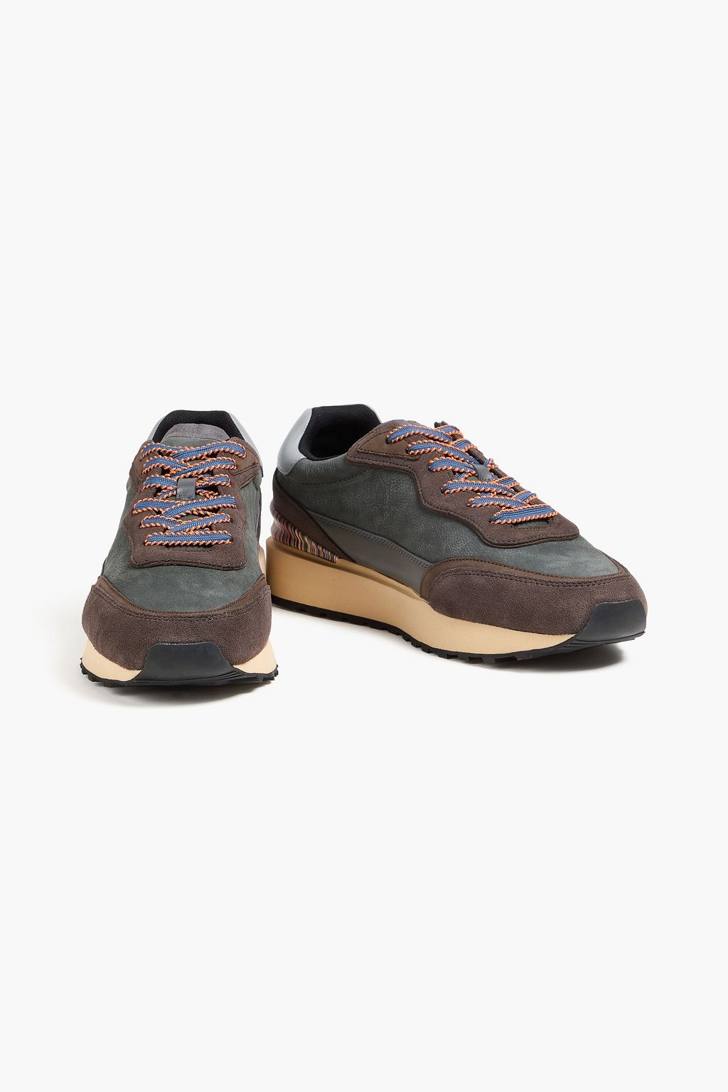 PAUL SMITH Aston pebbled-leather and suede sneakers