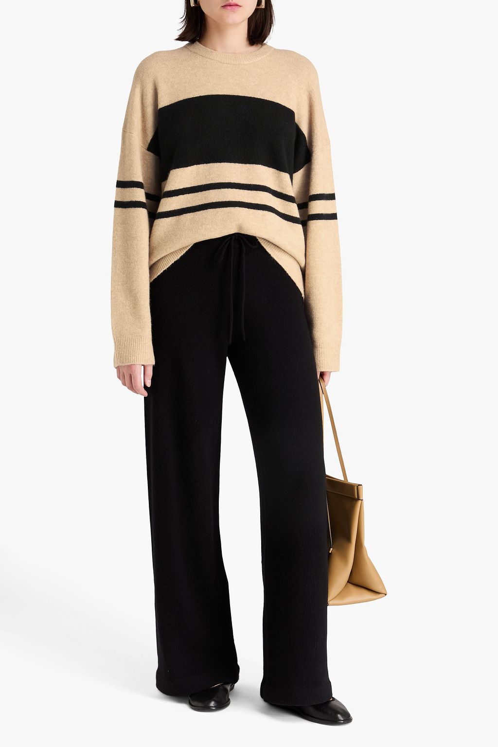 THEORY Striped merino wool-blend sweater