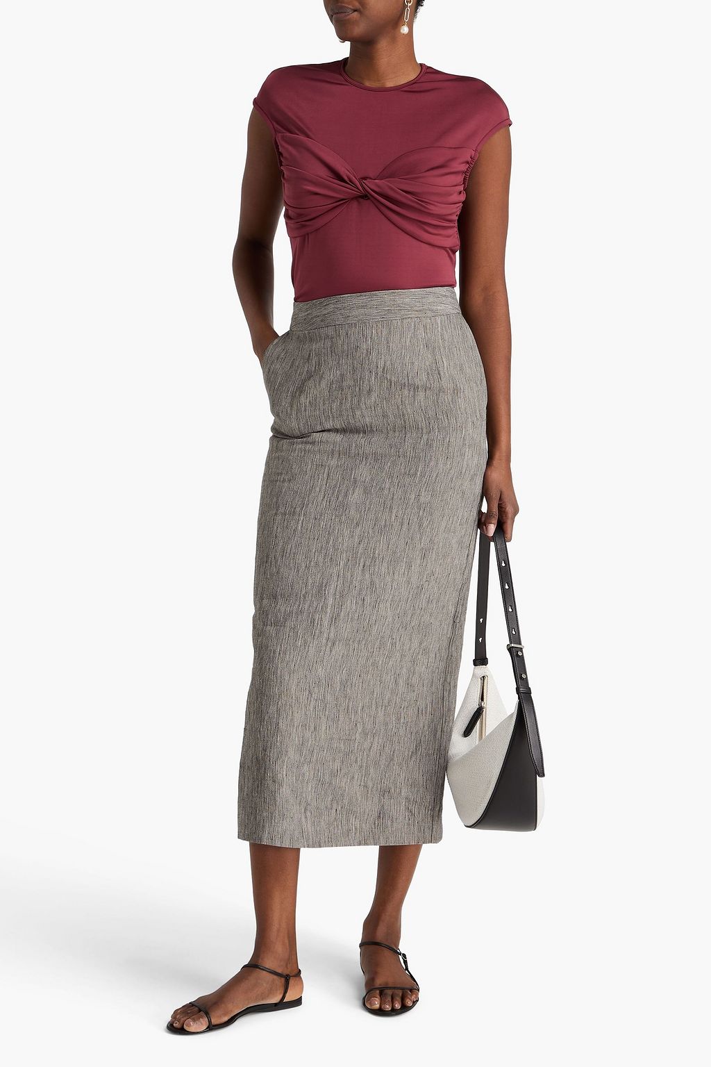 TOVE Romilie linen midi skirt