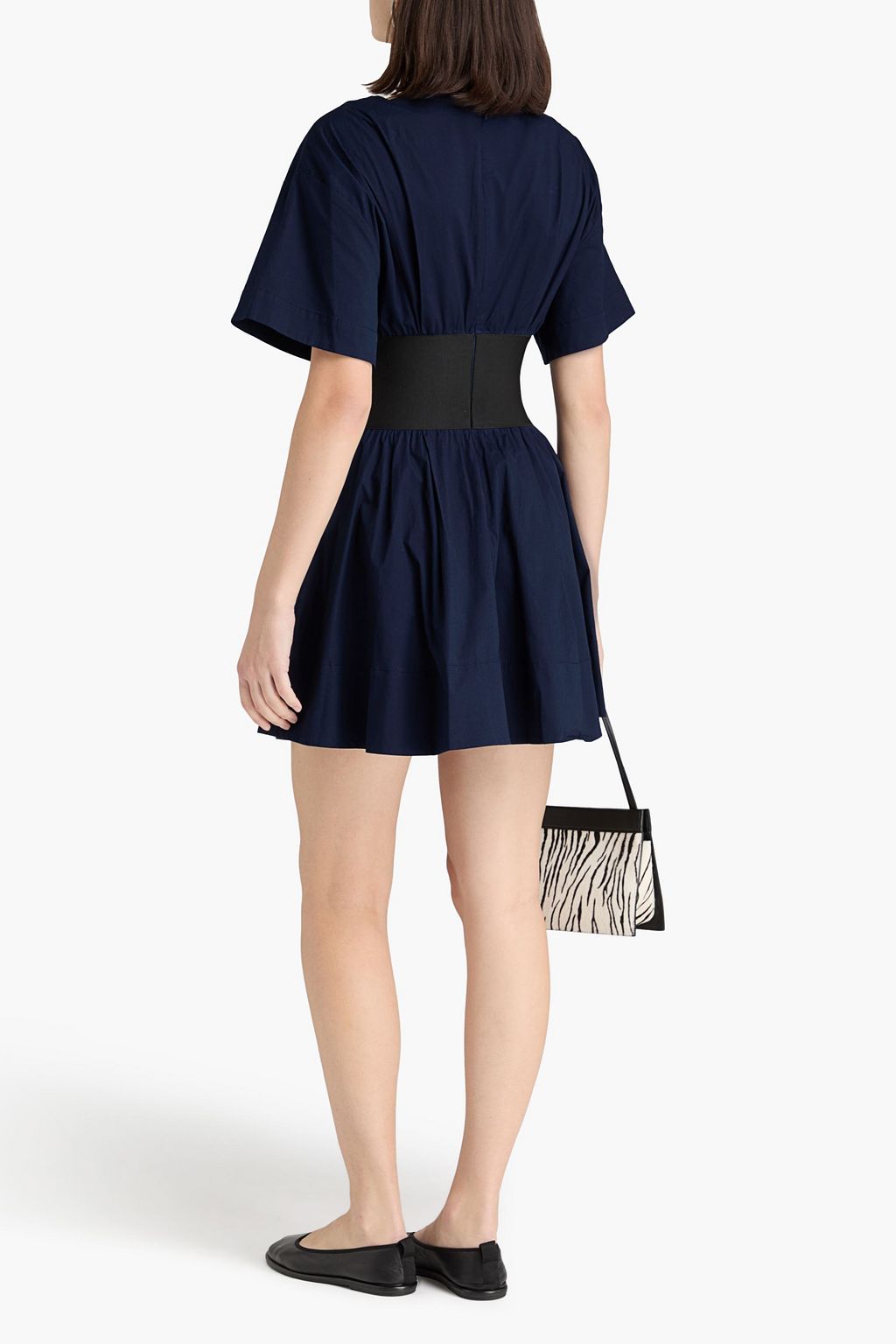 STAUD Amy stretch-cotton poplin mini dress