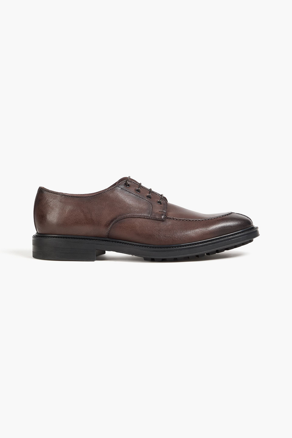 paul smith - lark burnished leather derby shoes - brown - uk 9