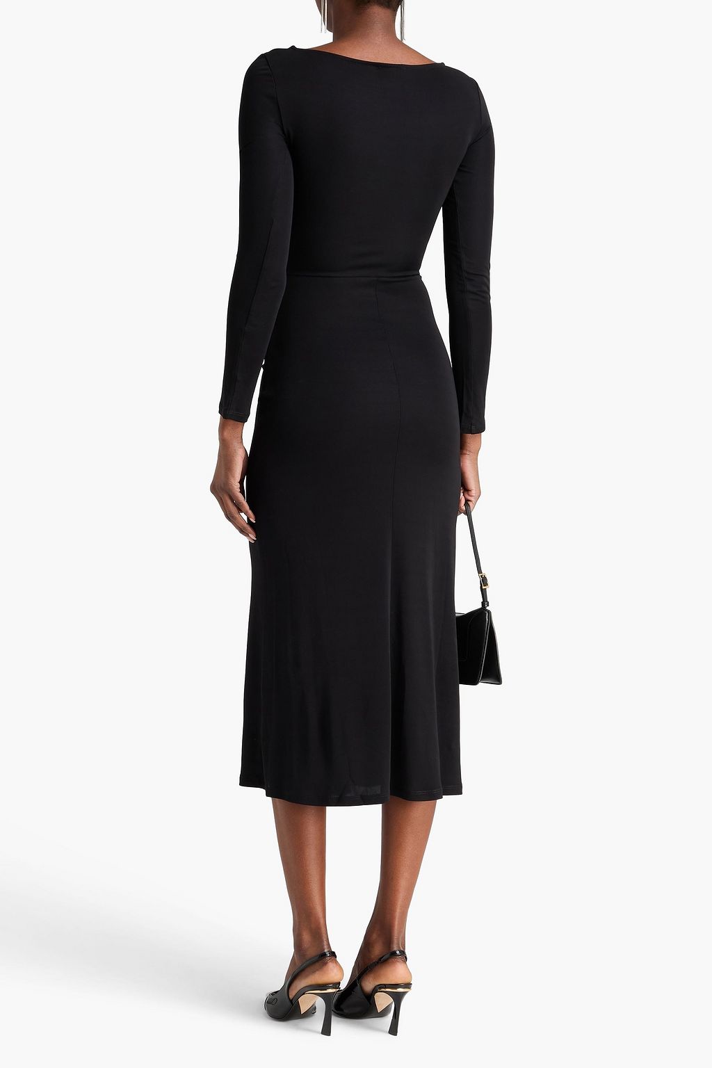 STAUD Gres draped jersey midi dress