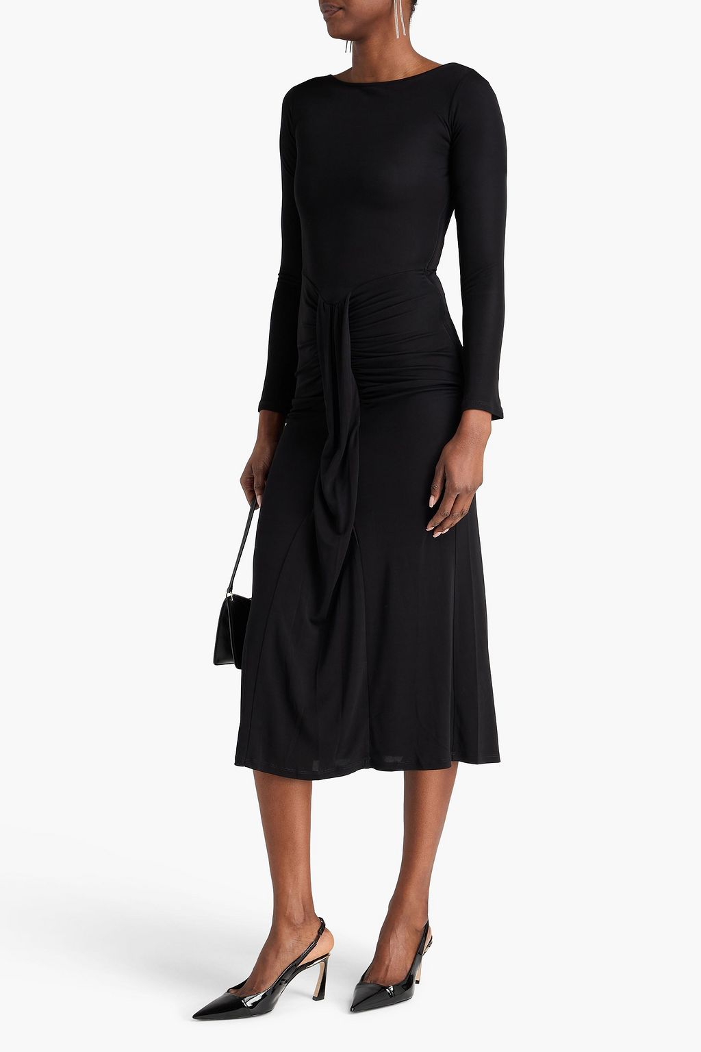 STAUD Gres draped jersey midi dress
