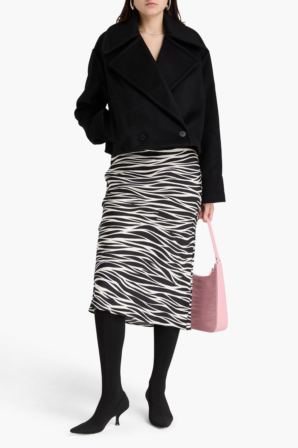 STAUD Carver wool-blend felt coat