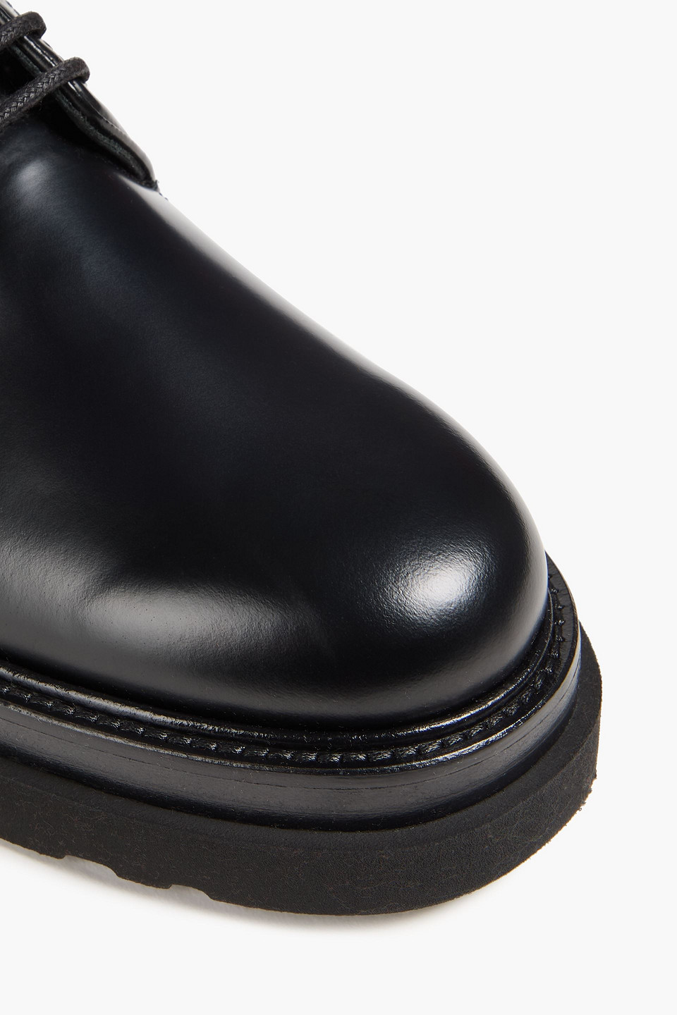 Paul Smith Godwin Glossed-leather Derby Shoes In Black