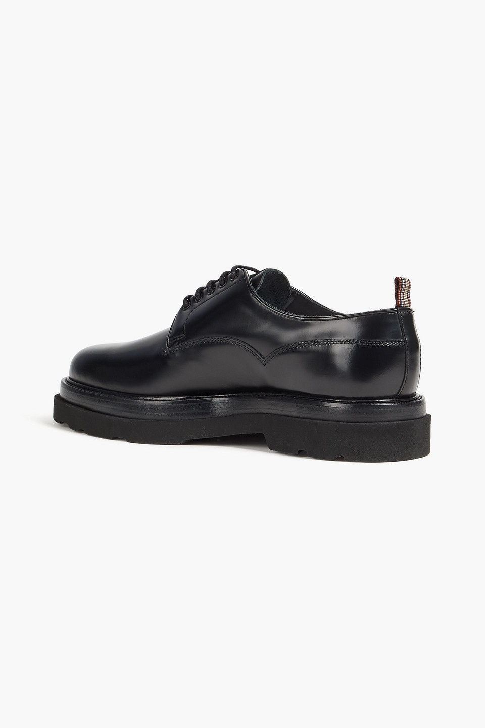Paul Smith Godwin Glossed-leather Derby Shoes In Black