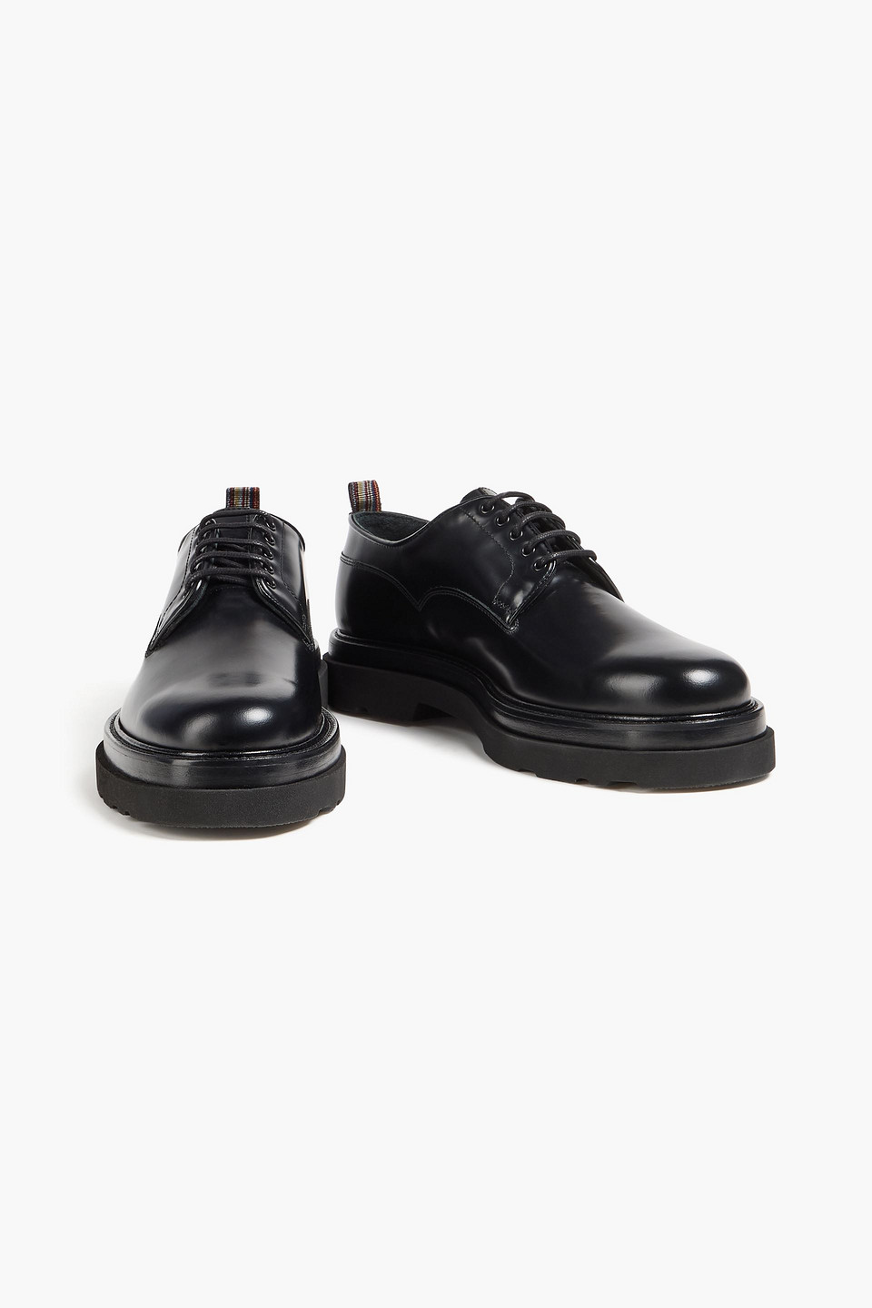 Paul Smith Godwin Glossed-leather Derby Shoes In Black