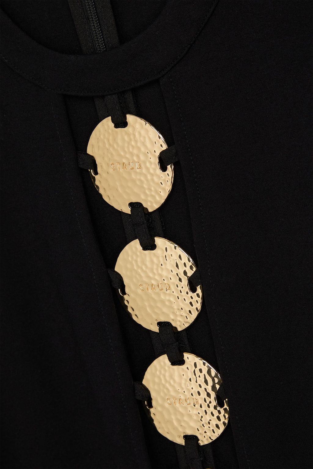 STAUD Delphine embellished cutout jersey maxi dress