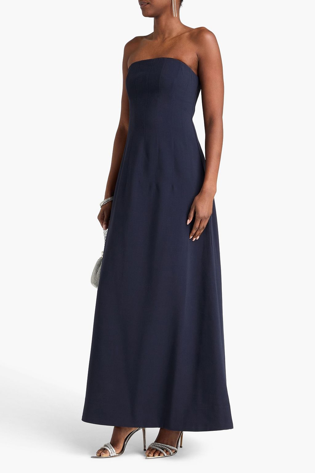 STAUD Benjamin strapless crepe maxi dress