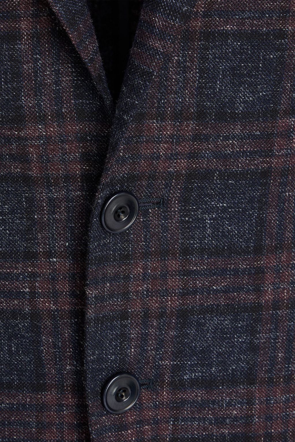 CANALI Checked wool-blend blazer