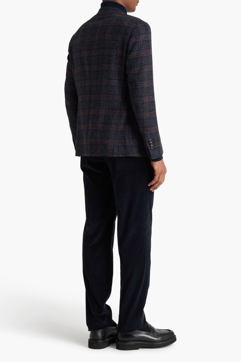 CANALI Checked wool-blend blazer