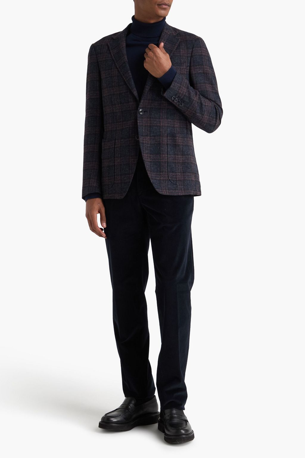 CANALI Checked wool-blend blazer