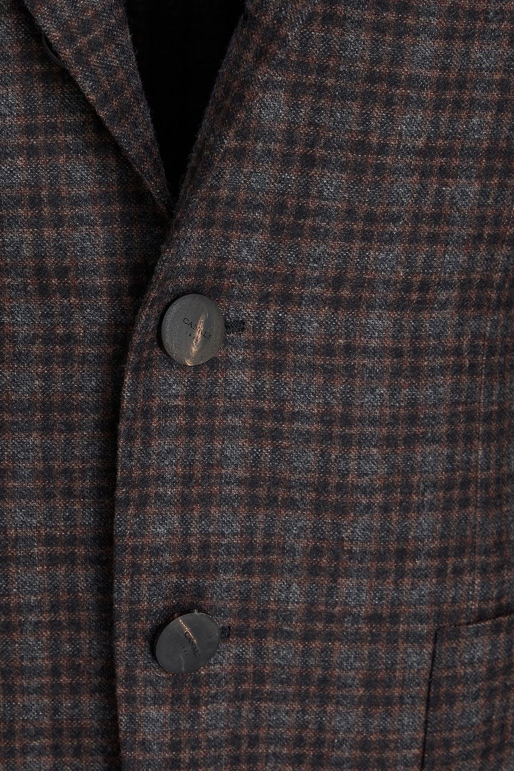 CANALI Checked wool and cashmere-blend flannel blazer