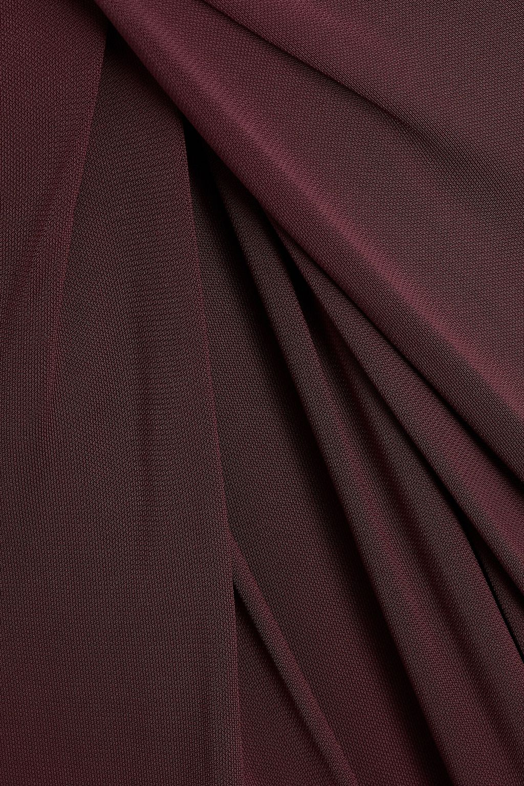 STAUD Brendan draped jersey and mesh shirt dress