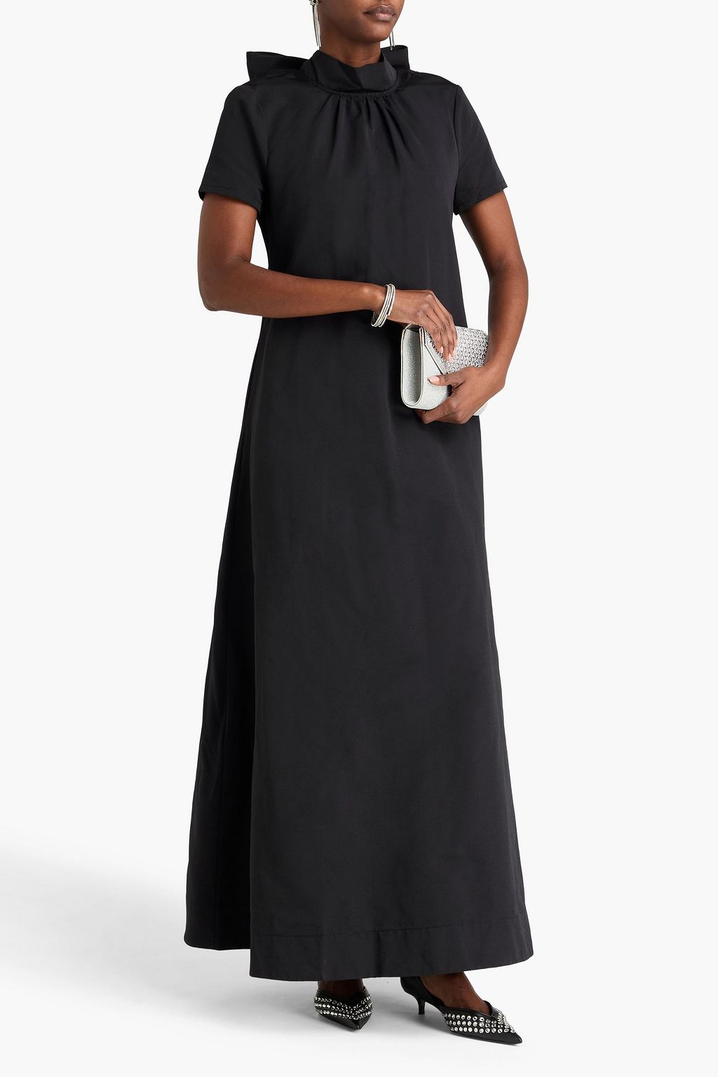 STAUD Ilana tie-back cotton-blend faille gown