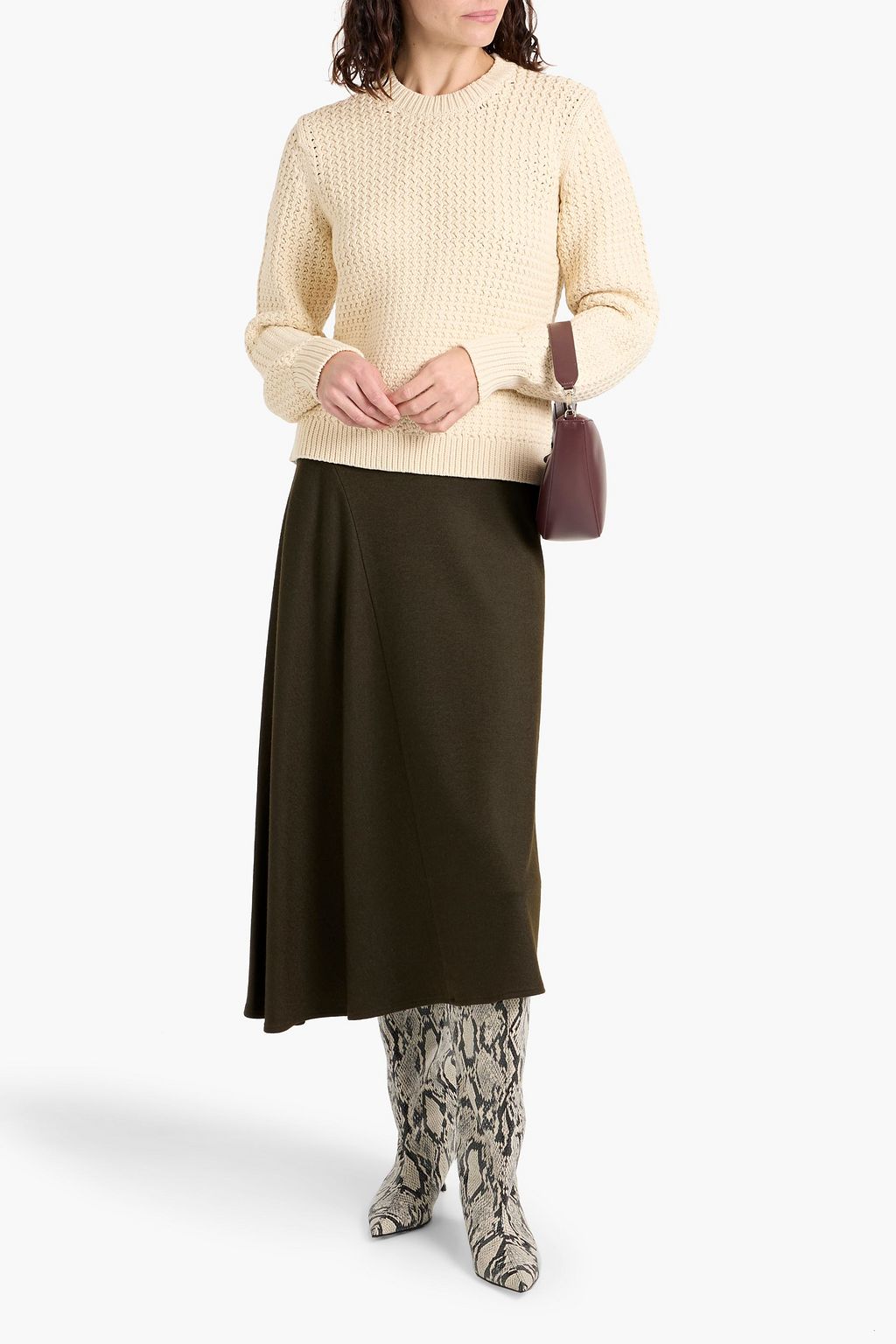 THEORY Textured-knit cotton-blend sweater