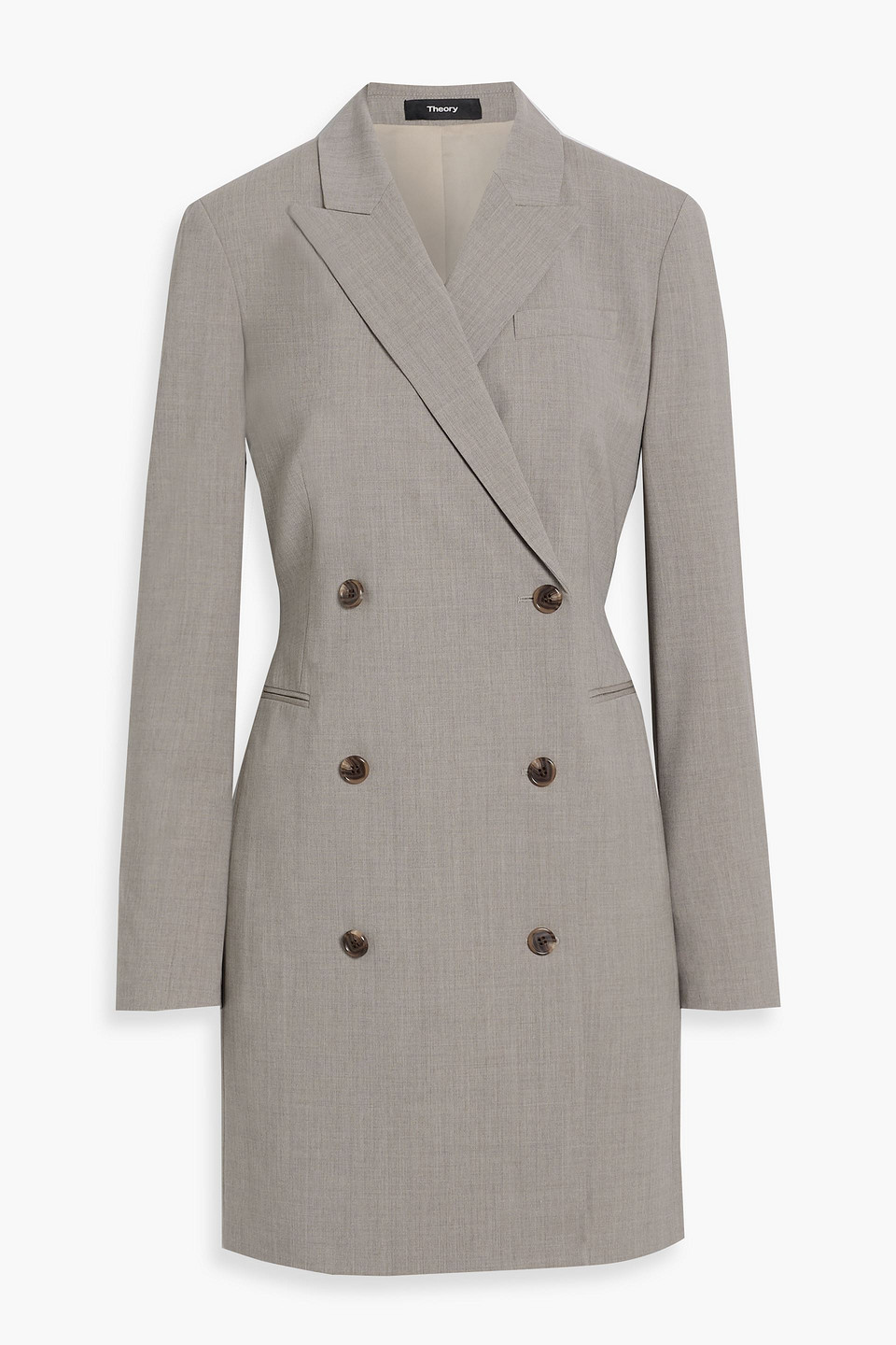 Theory Wool-blend Mini Dress In Gray